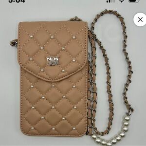 Badgley Mischka Pink Quilted Crossbody Bag